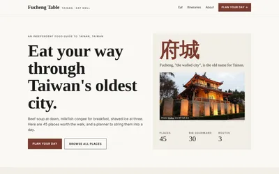 台南美食與行程規劃站 畫面